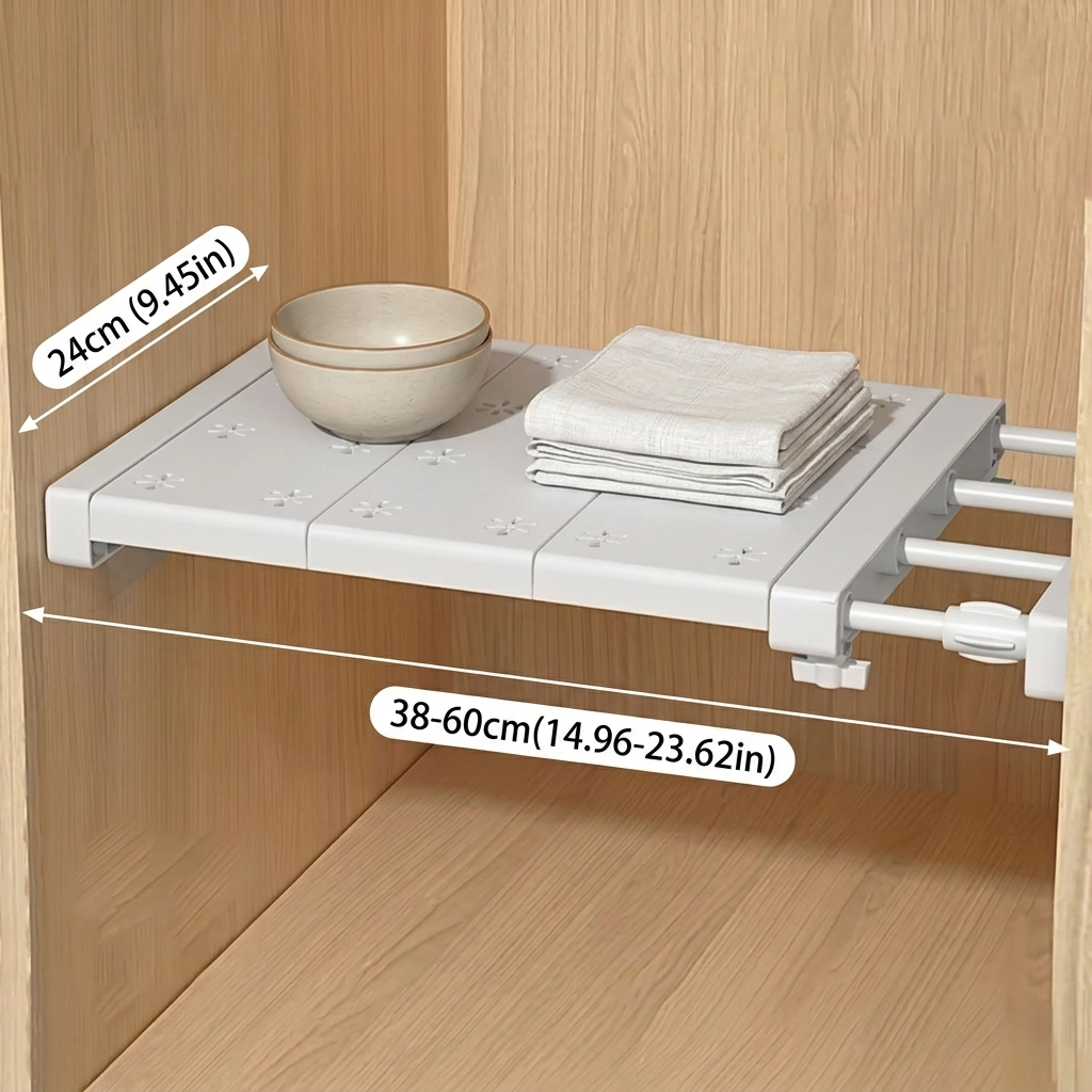 Expandable Shelf Divider — Punch-Free Retractable Organizer