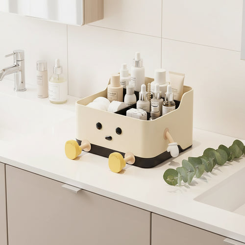 Desktop Organizer
with skincare products on a bathroom counter