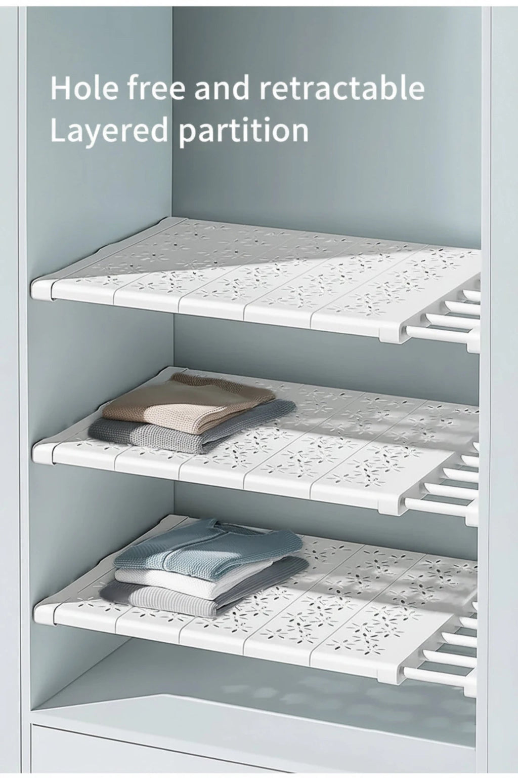Expandable Shelf Divider — Punch-Free Retractable Organizer - Simplicity Shoppe