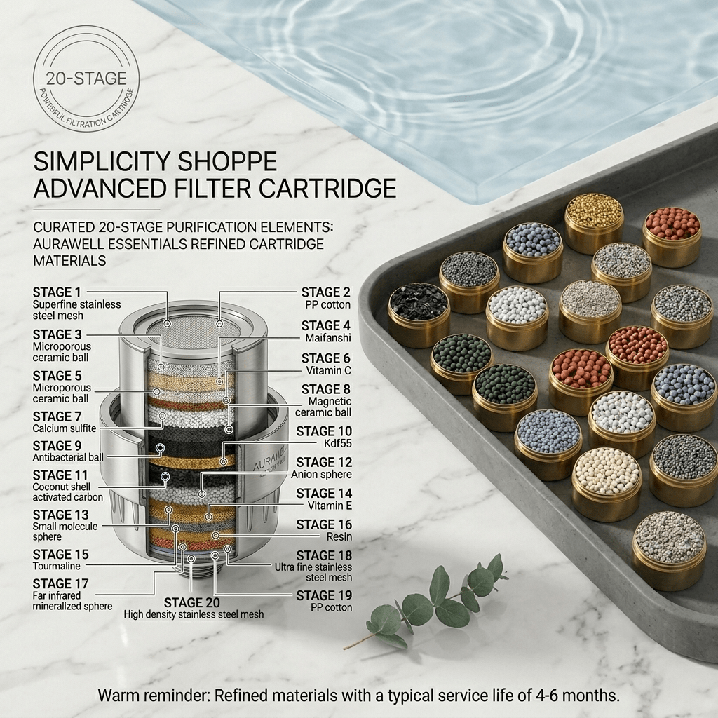 Shower Head Filter – Reduces Chlorine & Fluoride - Simplicity Shoppe