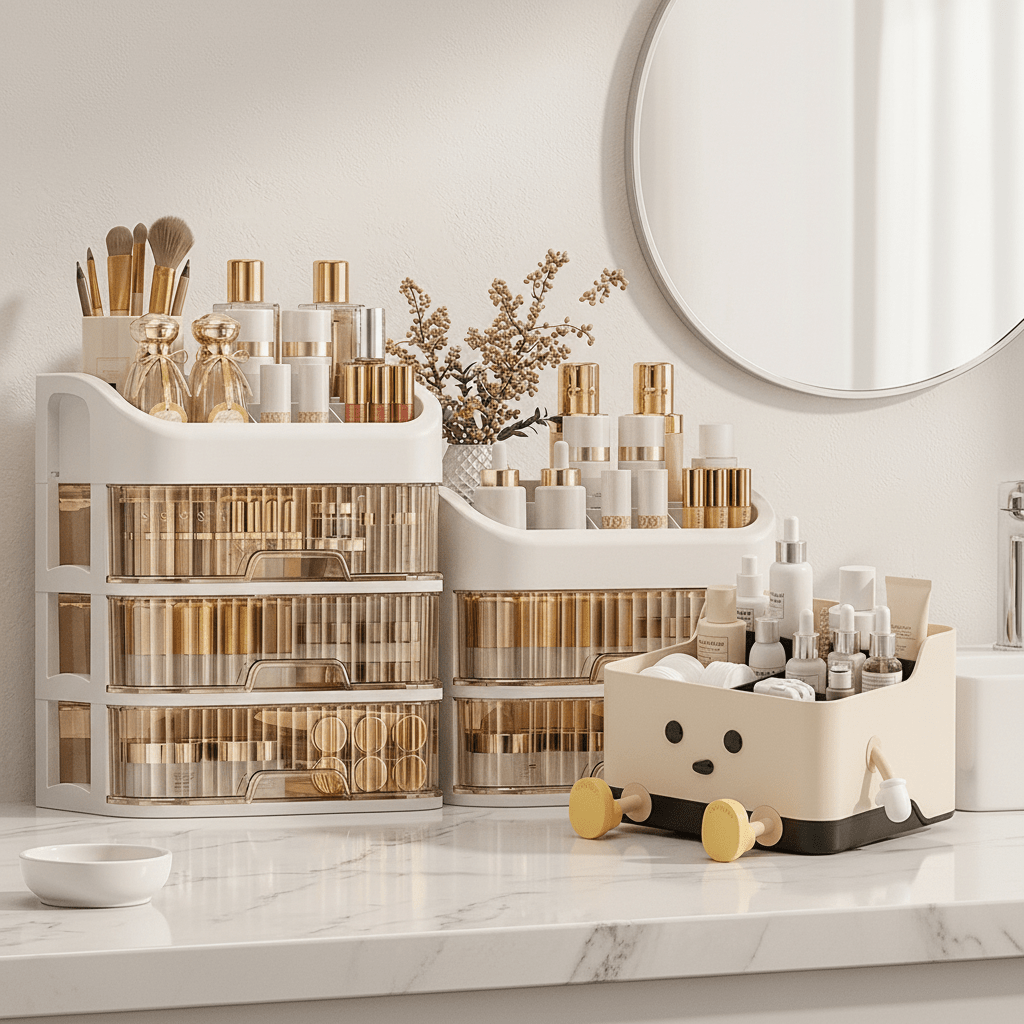 Vanity Edit | 2-Drawer Makeup Organizer + Countertop Storage Box - Simplicity Shoppe